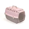 Cușcă de transport STEFANPLAST Horizon 1 cu ușă din plastic 48x32x30cm roz/gri