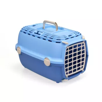 Cușcă de transport STEFANPLAST Horizon 1 cu ușă din plastic 48x32x30 cm albastru deschis/albastru