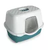 Litiere pentru pisici cu capac STEFANPLAST Tres Chic cu filtru de carbon activ, alb/verde, 56x39x39 cm