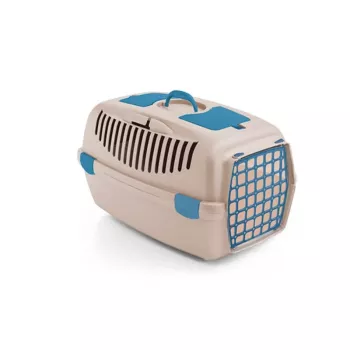 Cușcă de transport pentru animale de companie STEFANPLAST Gulliver 3 61x40x38 cm travertin alb cu ușă din plastic