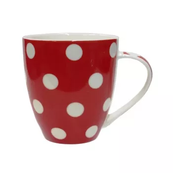Cană ASI COLLECTION Dots 513 ml roșie cu puncte albe