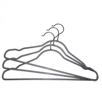 Umerașe ORDINETT din oțel acoperit cu vinil, antialunecare, 3 bucăți, argintii, 42 cm