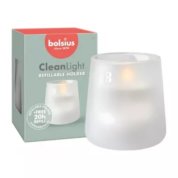 Lumânare parfumată în pahar BOLSIUS Clean Light Ø95x85mm fără parfum