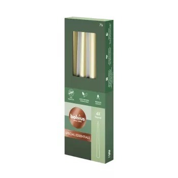 Lumânări de masă BOLSIUS, set de 4, argintii 245/24 mm