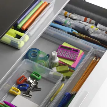 Cutie organizator KIS Box Sistemo 8, 37,5 x 15 x 5 cm, transparent/gri deschis
