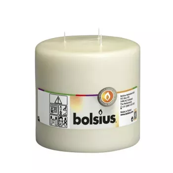 Lumânare cilindrică BOLSIUS Mamoth cu 3 fitile Ø150x150mm bej