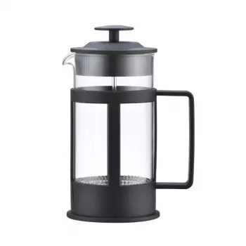 Cafetieră French Press ASI COLLECTION Coffee Press GULFI M 600ml, sticlă borosilicată, negru/argintiu
