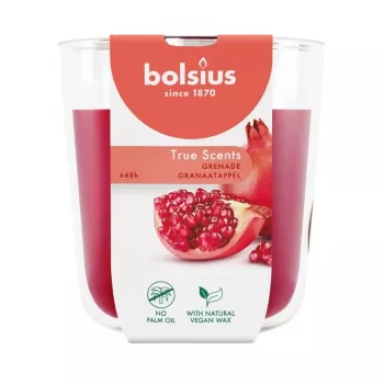Lumânare parfumată în borcan de sticlă BOLSIUS True Scents rodie Ø97x85mm