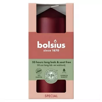 Bolsius Candle Cylinder Ø120x58 mm, Metallic Red