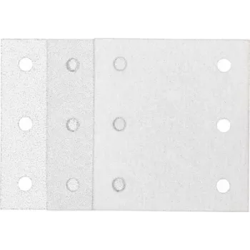 Set de hârtie abrazivă Makita 192352-4, 10 bucăți, granulații P60/P100/P150, 102 x 114 mm, cu velcro, pentru scule multifuncționale