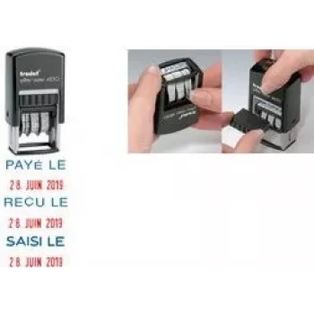 Ștampilă de dată auto-încărcată Trodat Printy Dater 4850L PAYÉ LE (FR), franceză, 24 x 24 mm, negru 4850/L2