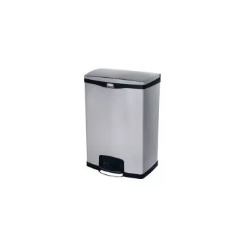 Container de gunoi cu pedală frontală Rubbermaid Slim Jim 90L oțel inoxidabil, argintiu/negru 1901999