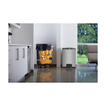 Container de gunoi cu pedală frontală Rubbermaid Slim Jim 90L oțel inoxidabil, argintiu/negru 1901999