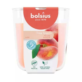Lumânare parfumată în sticlă BOLSIUS True Scents piersică Ø97x85mm