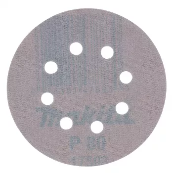 Disc de șlefuit Makita D-65838 125 mm granulație P80 set de 10 cu velcro 8 orificii