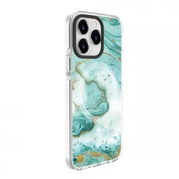 Husă Evelatus pentru Apple iPhone 15 Pro din PC+TPU cu MagSafe, marmură albastră