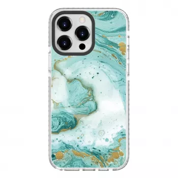 Husă Evelatus pentru Apple iPhone 15 Pro din PC+TPU cu MagSafe, marmură albastră