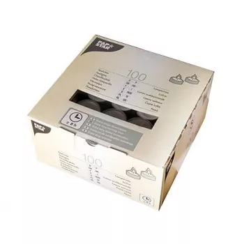 Lumânări pentru ceai PAPSTAR albe, pachet de 100, diametru 38 mm, timp de ardere 4 ore, ceară de parafină neparfumată