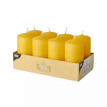 Lumânare cilindrică PAPSTAR galben auriu 10 cm