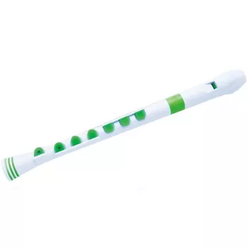 Blockflöte sopran NUVO Recorder+ alb-verde, doigtare germană, acordaj în Do, plastic ABS, cu husă, vergea de curățare și tabel de doigtare