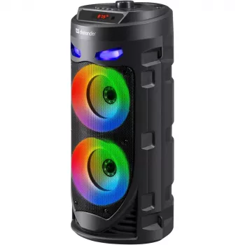 Boxă Bluetooth portabilă Defender CRASHBOOM 16W cu karaoke, FM, LED, TWS, microfon și telecomandă - neagră