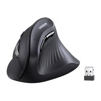 Mouse optic vertical wireless UGREEN MU008, 2.4G + Bluetooth 5.0, negru