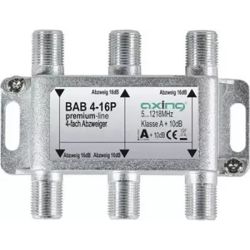 Derivator de satelit AXING BAB 4-16P cu 4 căi, atenuare de derivare 16 dB, 5-2400 MHz, conectori F
