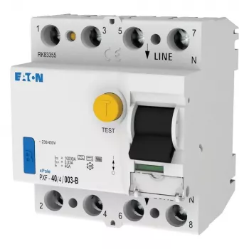 Întrerupător automat de protecție la curent rezidual EATON PXF-40/4/003-B, 40A, 4 poli, 30mA, tip B 300299