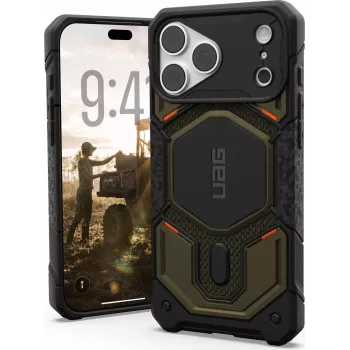 Husă MagSafe UAG Monarch Pro pentru Apple iPhone 18 Pro Max / 17 Pro Max, Kevlar Element Green 11456811397B