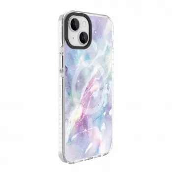 Husă PC+TPU cu MagSafe Evelatus pentru Apple iPhone 15 Plus - Custom Marble Purple