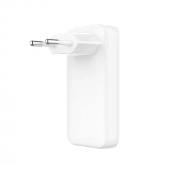 Încărcător de călătorie Fixed Slim 2xUSB-C 65W GaN PD alb