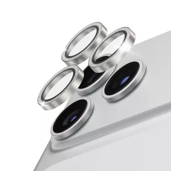 Protecție ceramică pentru obiectiv PanzerGlass Hoops Glitter Silver pentru iPhone 18 Pro / 18 Pro Max