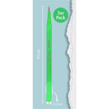 Rezervă pentru pix gel ONLINE magiXX verde 0,7 mm 3 buc. (40165/3)