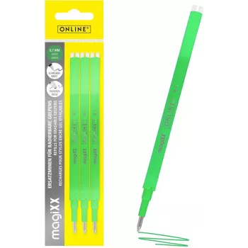 Rezervă pentru pix gel ONLINE magiXX verde 0,7 mm 3 buc. (40165/3)