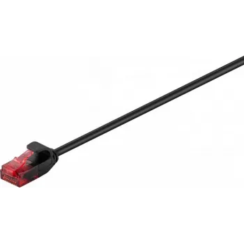 Cablu patch Goobay CAT 6 Slim, U/UTP, negru, 0,5 m 93713