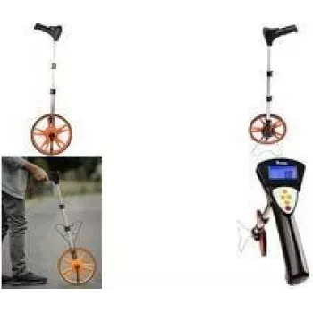Roata de măsurat digitală Bradas cu mâner telescopic și geantă de transport, roată 318 mm, LCD iluminat, DIY-MW10-D/CB