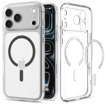 Husă SPIGEN Ultra Hybrid MagSafe pentru iPhone 17 Pro / 18 Pro, transparent/grafit
