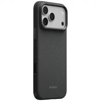 Husă PITAKA Summa pentru iPhone 18 Pro Max / 17 Pro Max, neagră-gri