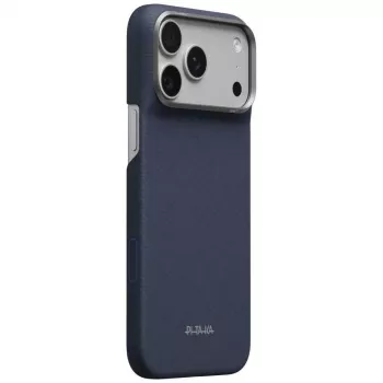 Husă PITAKA Edge Case PTKWeaving-Sapphire MagSafe pentru iPhone 18 Pro Max / 17 Pro Max albastră