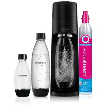 Aparat de apă minerală SodaStream Terra Megapack negru cu 3 sticle și butelie CO2 Quick Connect