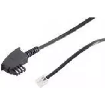Cablu telefonic rotund ShiverPeaks 70093-KOMSA - 3 m - TAE-F - RJ-11 - negru - tată/tată