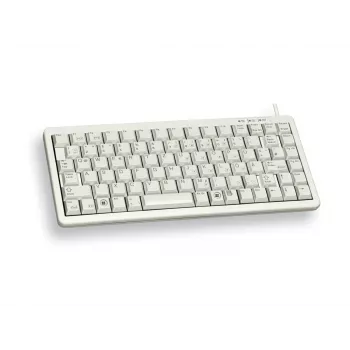 Tastatură compactă Cherry Slim Line G84-4100, PS/2 + USB, 83 taste, layout german (QWERTZ), gri deschis