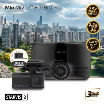 Dashcam Mio MiVue 803WD Pro Dual HDR 2.5K GPS WIFI cu kit parcare