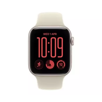 Apple Watch SE 3 GPS + Cellular 44mm carcasă din aluminiu Starlight cu curea Sport Sand - M/L