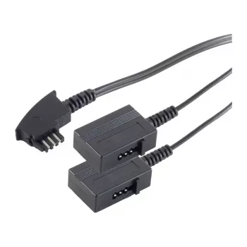 Cablu prelungitor telefonic S-Impuls - TAE-F (S) la TAE-F (R) - 20 cm