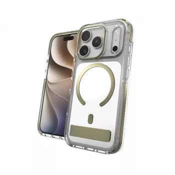 Husă Zagg Santa Cruz Snap Metallic cu suport pentru iPhone 18 Pro / 17 Pro, auriu