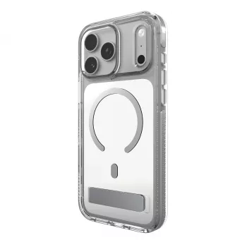 Husă Zagg Santa Cruz Snap Metallic cu suport pentru iPhone 18 Pro Max / 17 Pro Max, argintiu
