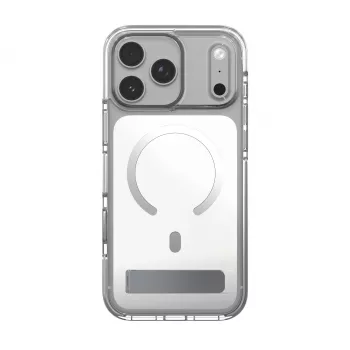 Husă Zagg Santa Cruz Snap Metallic cu suport pentru iPhone 18 Pro / 17 Pro, argintiu