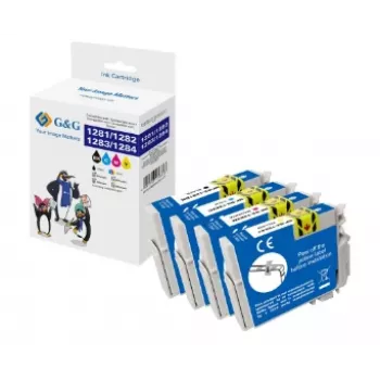 Multipack cartușe de cerneală compatibile G&G pentru Epson T1285 (C13T12854012), negru/cyan/magenta/galben