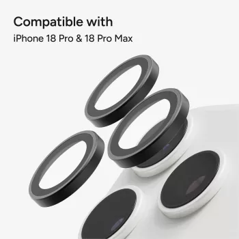 Inele de cameră antireflex Zagg Glass Elite pentru iPhone 18 Pro Max / 17 Pro Max / 18 Pro / 17 Pro, negru